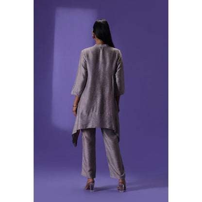 Label Radini Aurora Haze Short Kurta with Pant - Grey
