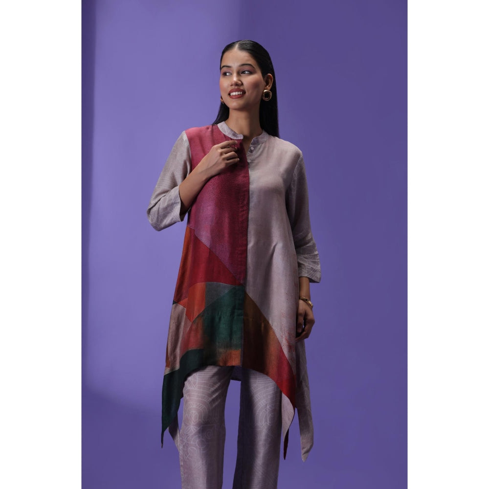 Label Radini Aurora Haze Short Kurta with Pant - Grey