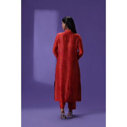 Label Radini Inferno Chic Long Kurta with Pant - Multi-Color