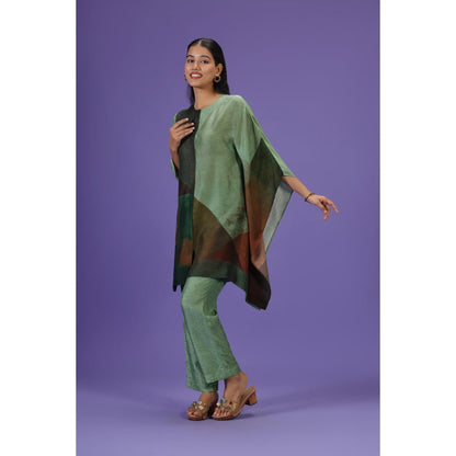 Label Radini Olive Poise Short Kaftan with Pant - Green
