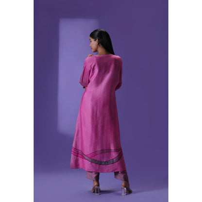Label Radini Wildflower Muse Long Kurta with Pant - Pink