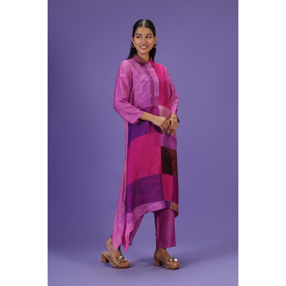 Label Radini Royal Radiance Long Kurta with Pant - Purple