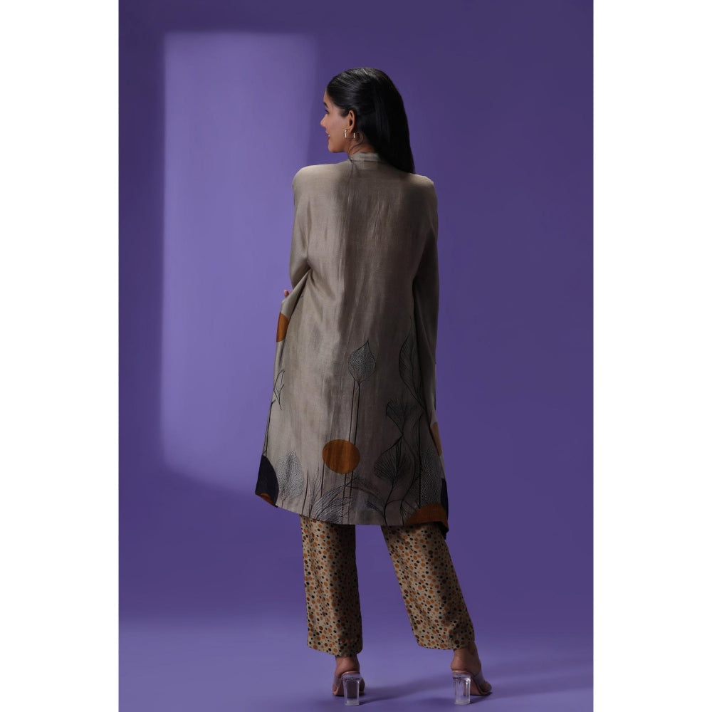 Label Radini Mocha Mirage Middle Length Co-Ord Set - Grey