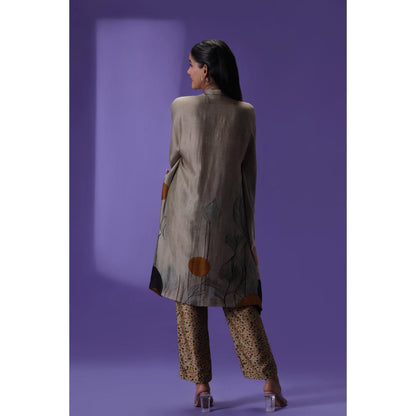 Label Radini Mocha Mirage Middle Length Co-Ord Set - Grey