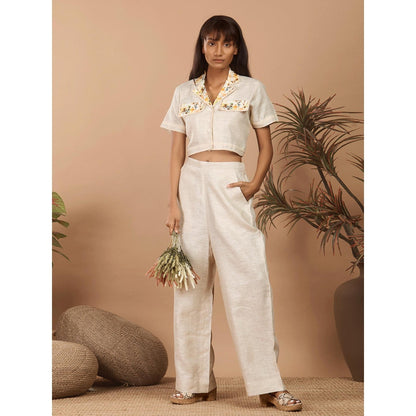 LABEL NIYAMI Off White Co-Ord Set