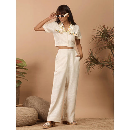 LABEL NIYAMI Off White Co-Ord Set