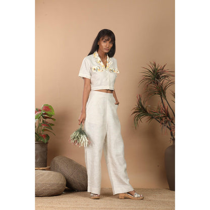 LABEL NIYAMI Off White Co-Ord Set