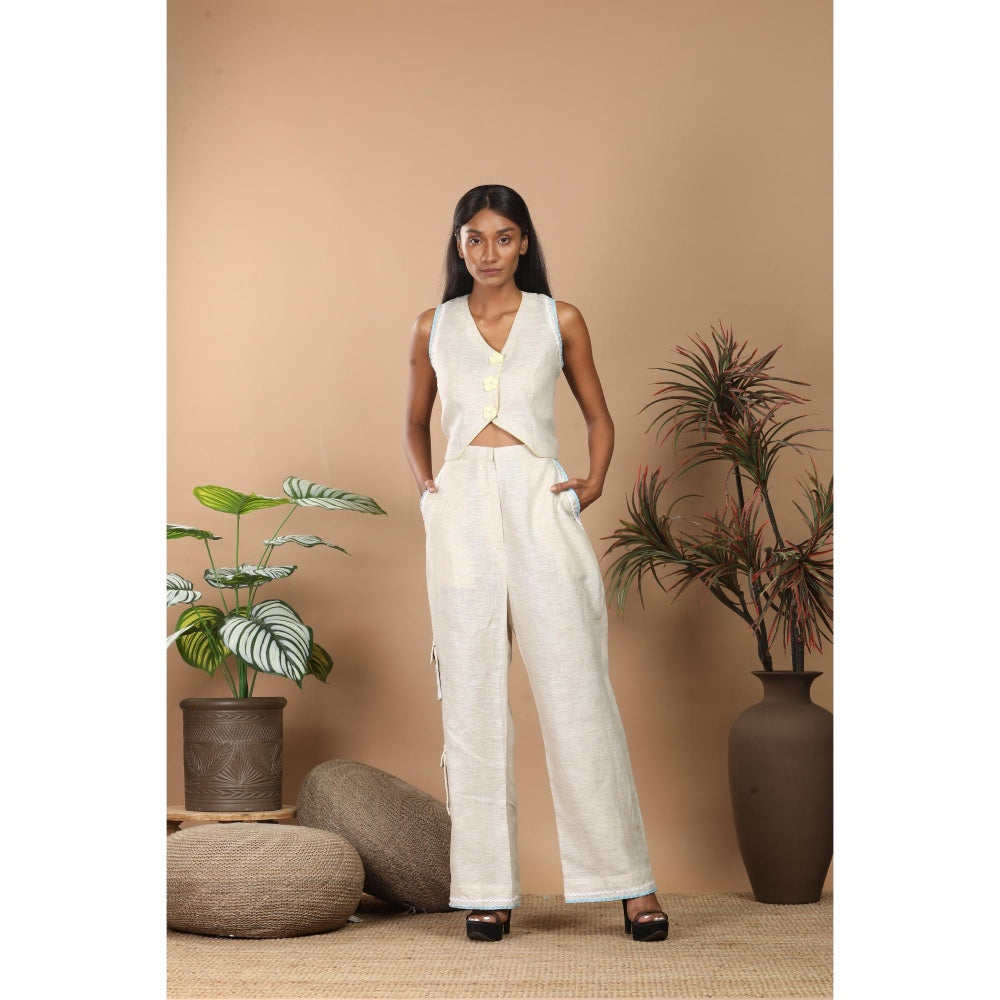 LABEL NIYAMI Off White Co-Ord Set