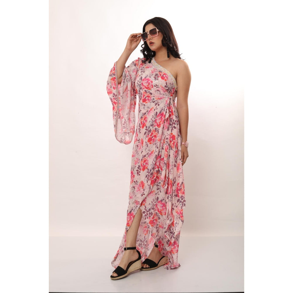 LABEL NIYAMI Floral One Shoulder Maxi Dress
