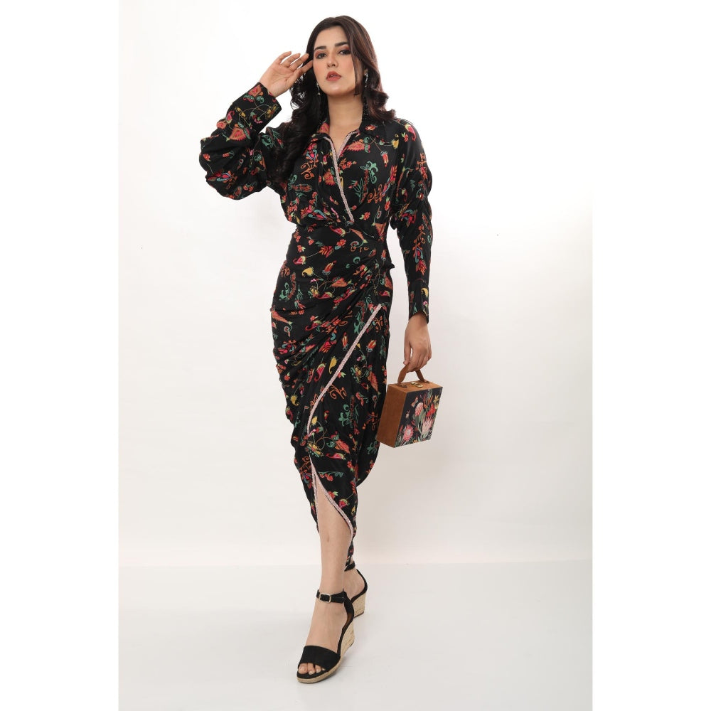 LABEL NIYAMI Black Layla Midi Dress