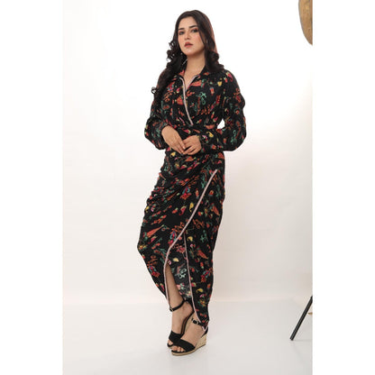 LABEL NIYAMI Black Layla Midi Dress