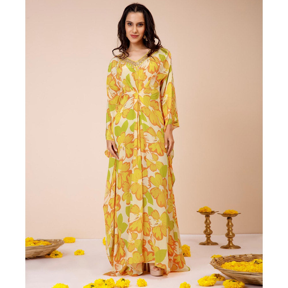 LABEL NIYAMI Sunflower Kaftan Maxi Dress