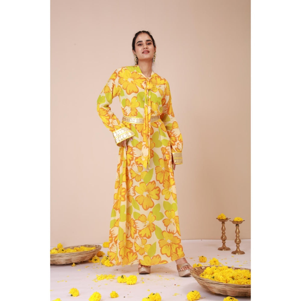 LABEL NIYAMI Sunflower Tie-Up Maxi Dress