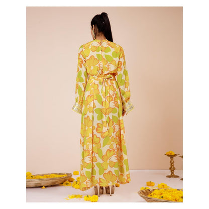 LABEL NIYAMI Sunflower Tie-Up Maxi Dress