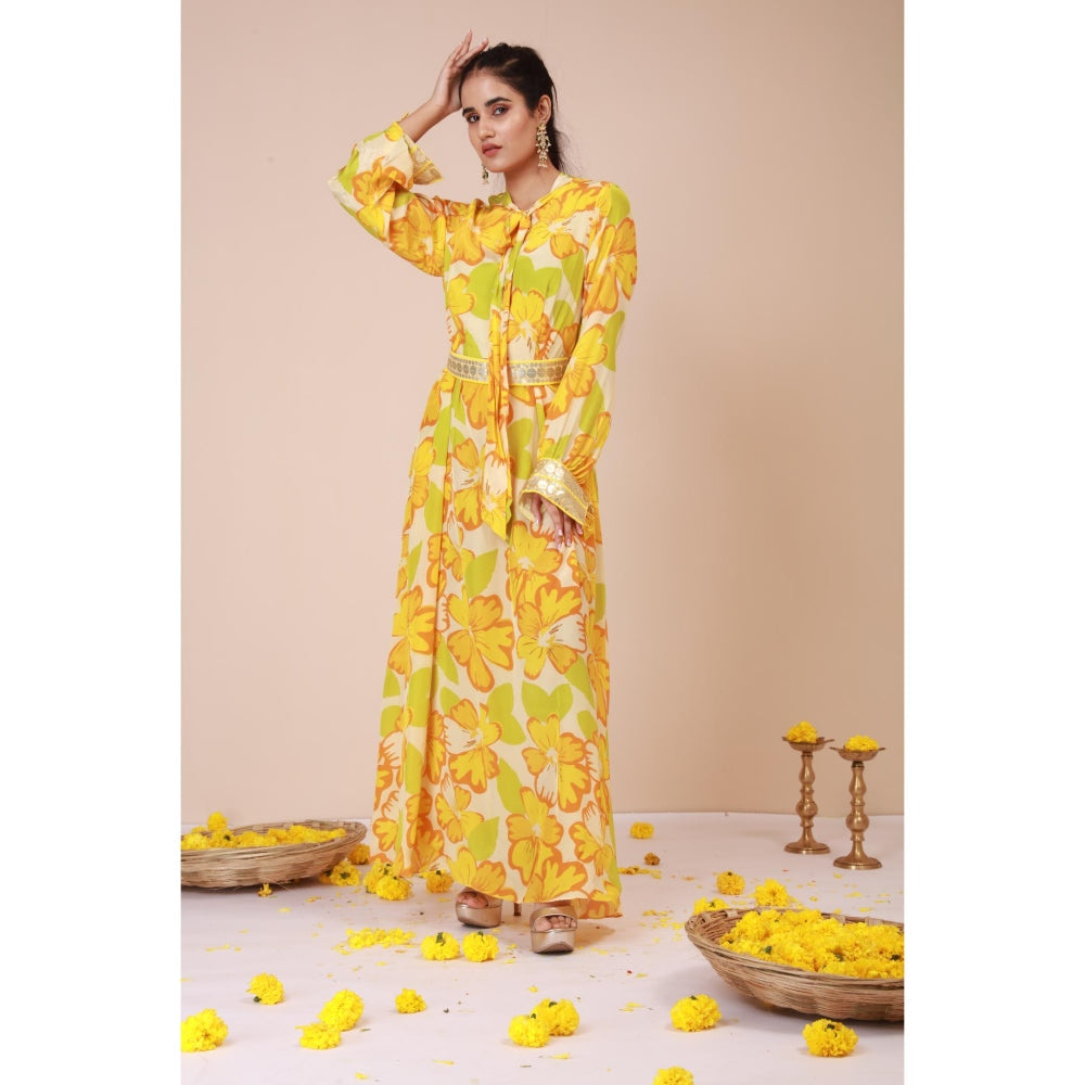 LABEL NIYAMI Sunflower Tie-Up Maxi Dress