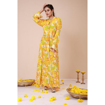 LABEL NIYAMI Sunflower Tie-Up Maxi Dress