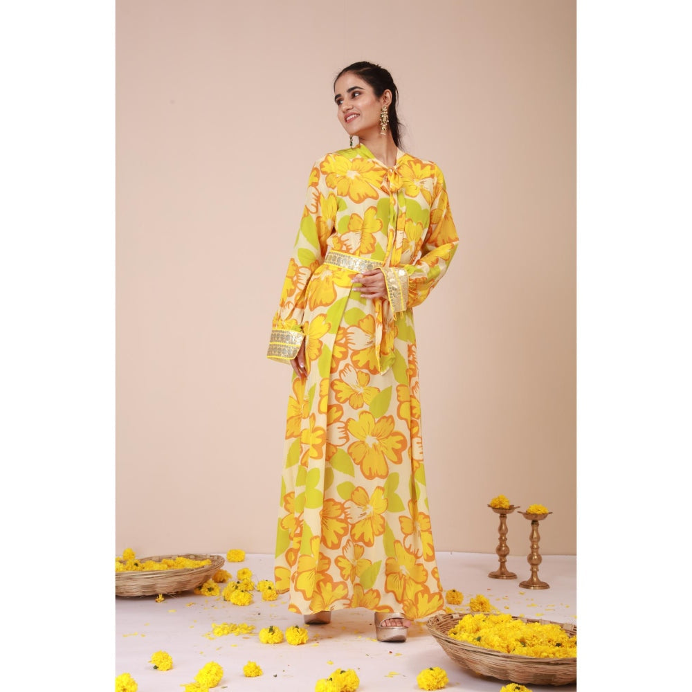 LABEL NIYAMI Sunflower Tie-Up Maxi Dress
