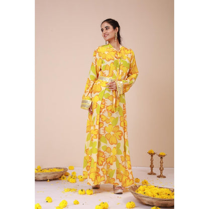 LABEL NIYAMI Sunflower Tie-Up Maxi Dress