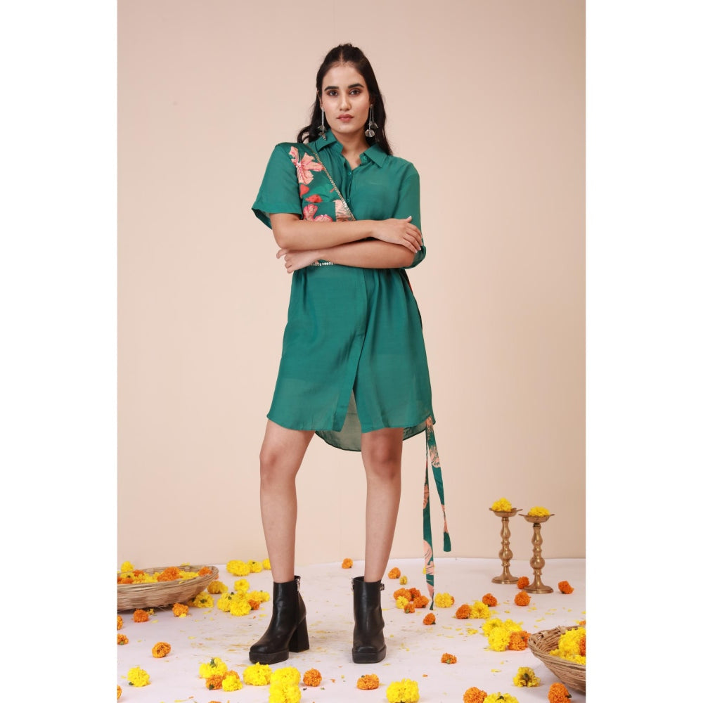 LABEL NIYAMI Hibiscus Shoulder Harness Mini Dress