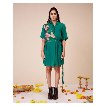 LABEL NIYAMI Hibiscus Shoulder Harness Mini Dress