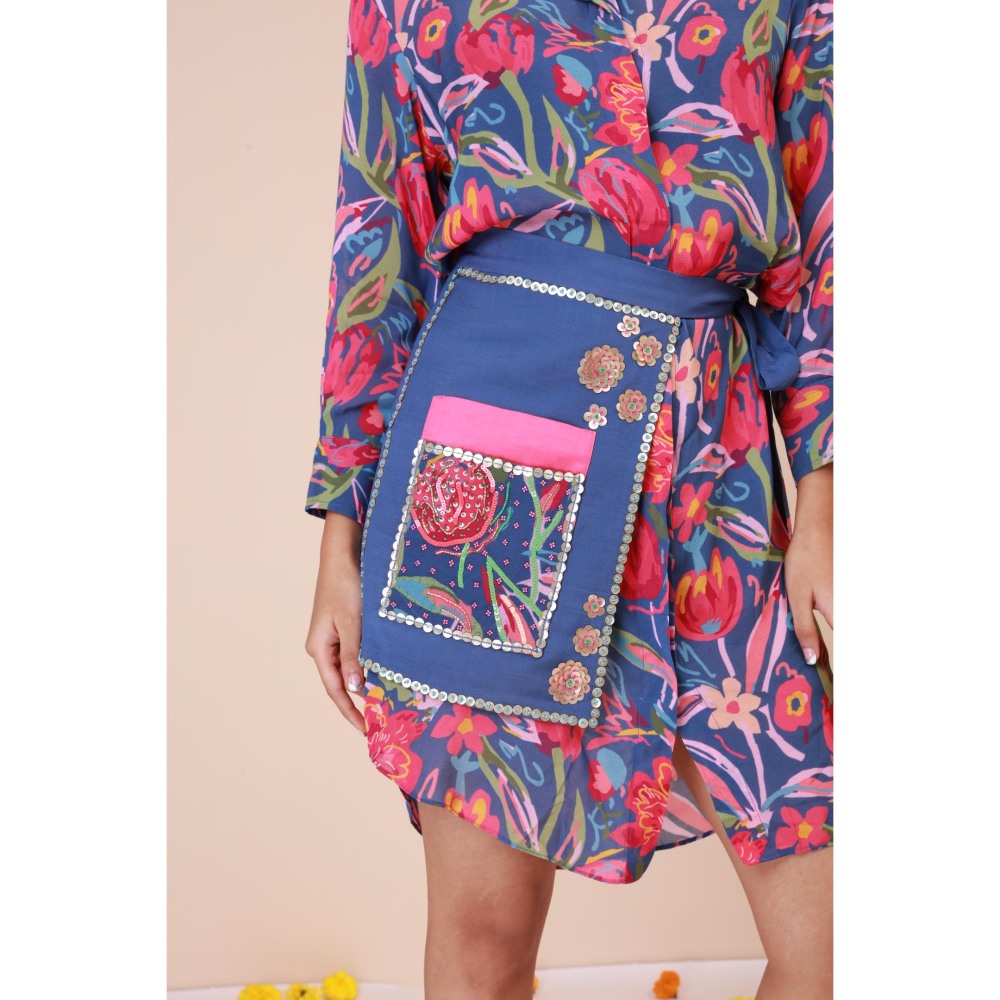 LABEL NIYAMI Rose Waist Harness Mini Dress