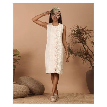 LABEL NIYAMI Scallop Shift Knee Length Dress