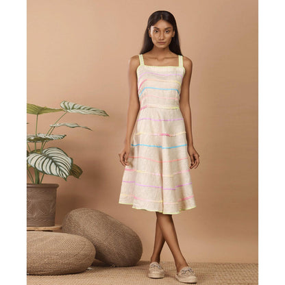 LABEL NIYAMI Spaghetti Lace Knee Length Dress