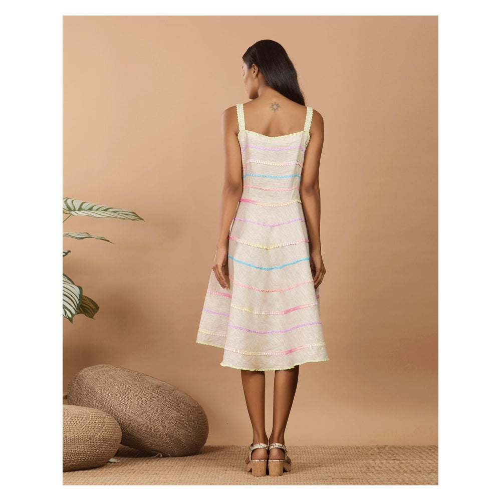 LABEL NIYAMI Spaghetti Lace Knee Length Dress