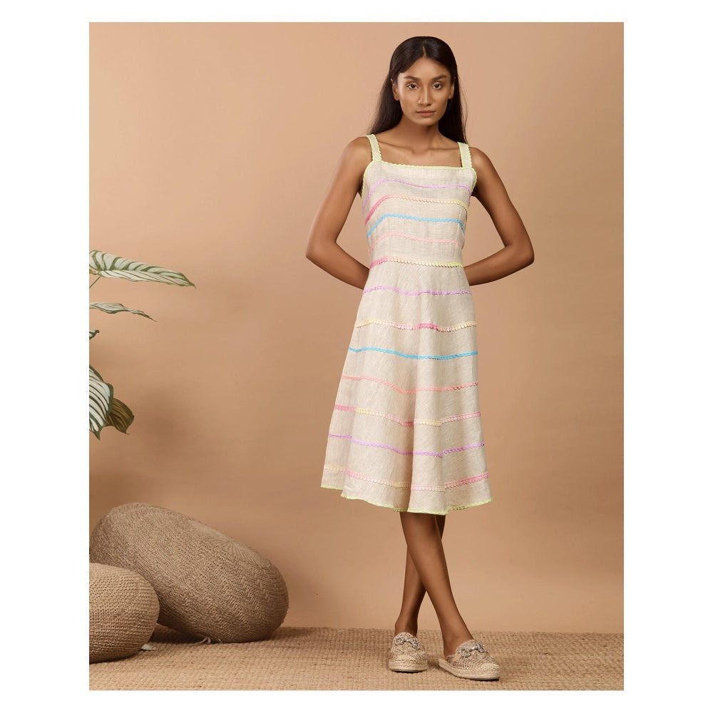 LABEL NIYAMI Spaghetti Lace Knee Length Dress