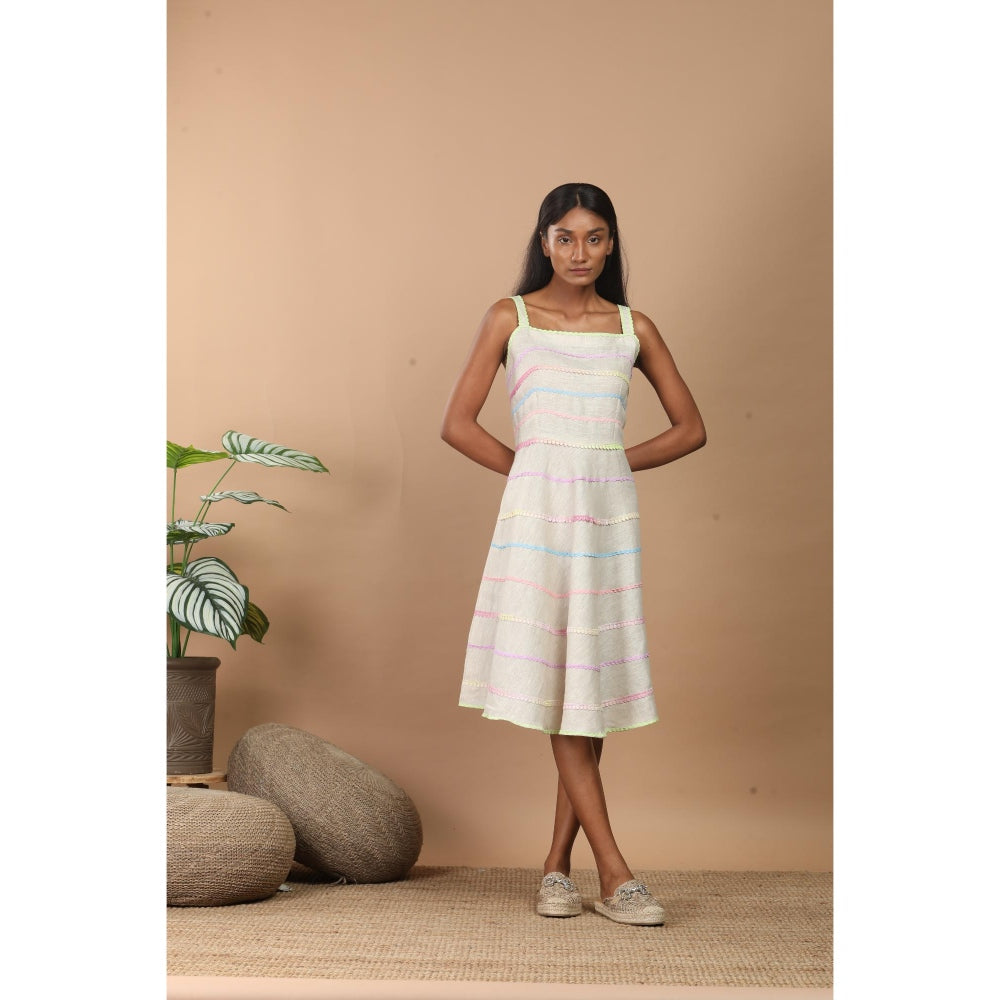 LABEL NIYAMI Spaghetti Lace Knee Length Dress