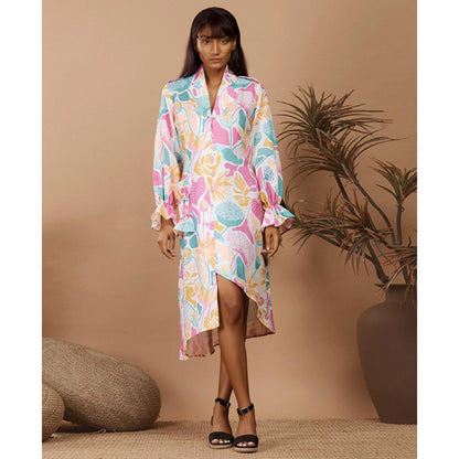 LABEL NIYAMI Botanical Scallop Mini Dress