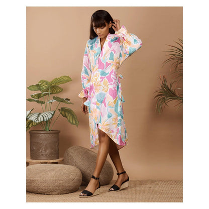 LABEL NIYAMI Botanical Scallop Mini Dress