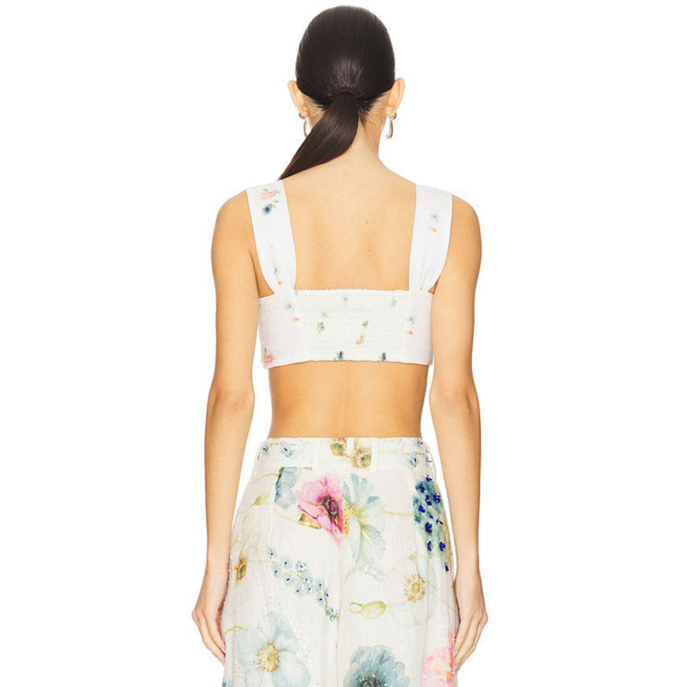La Fuori Blossom Belle Pleated Crop Top