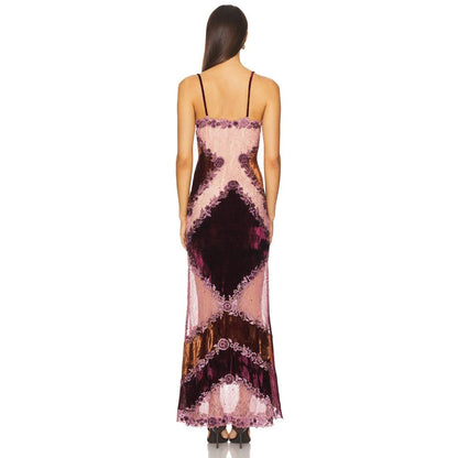 La Fuori Julia Purple Lace Slip Dress