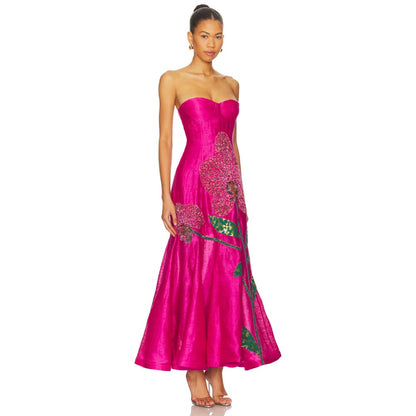 La Fuori Orchid Embroidered Gown