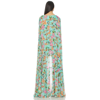 La Fuori Teal Orchid Bouquet Dress
