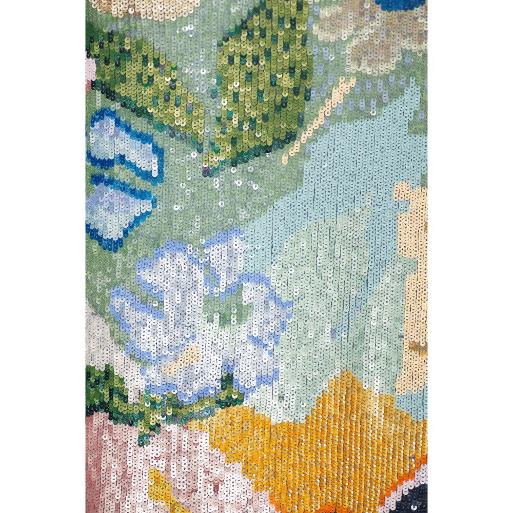 La Fuori Floral Jacquard Embroidered Gown
