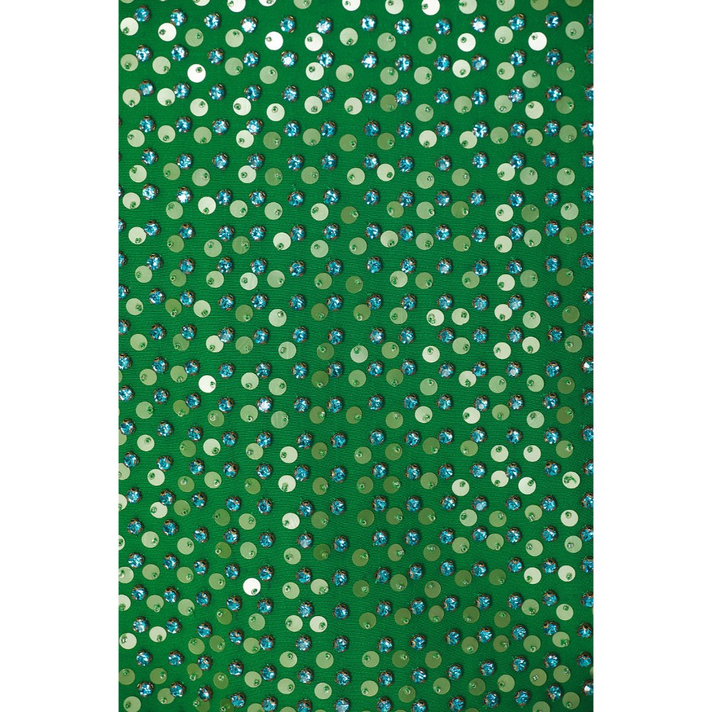 La Fuori Emerald Crystal Embroidered Dress
