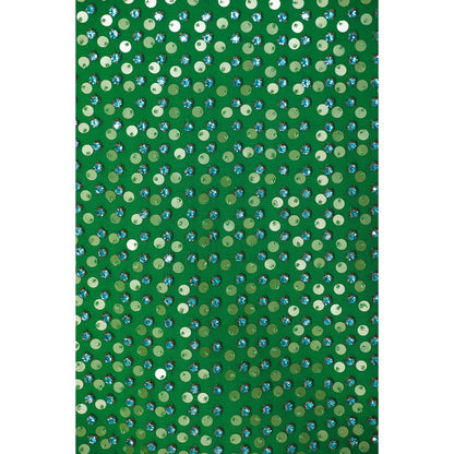 La Fuori Emerald Crystal Embroidered Dress