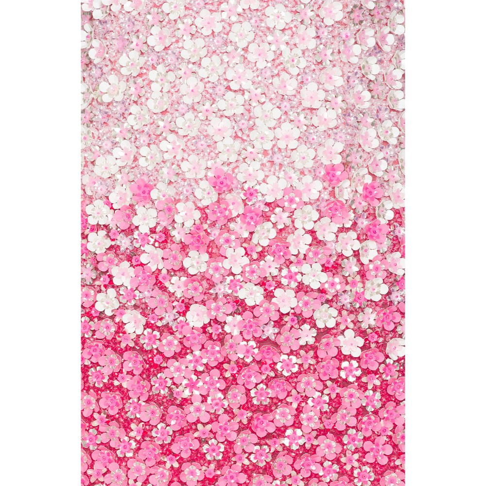 La Fuori Pink Petal Ombre Embroidered Dress