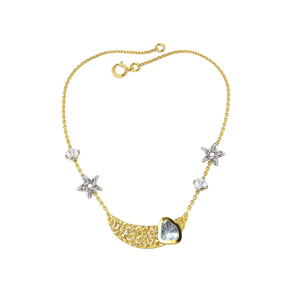 La marque-M White Polki On Moon Diamond Necklace