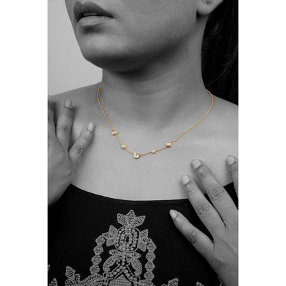 La marque-M White Polki Diamond Chain Necklace