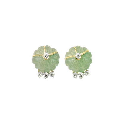 La marque-M Green Melon Dimond Earrings