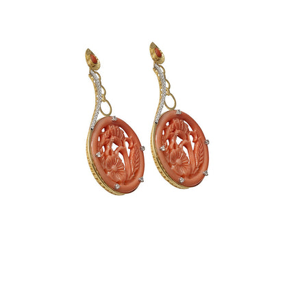 La marque-M Red Love for Flowers Diamond Earrings