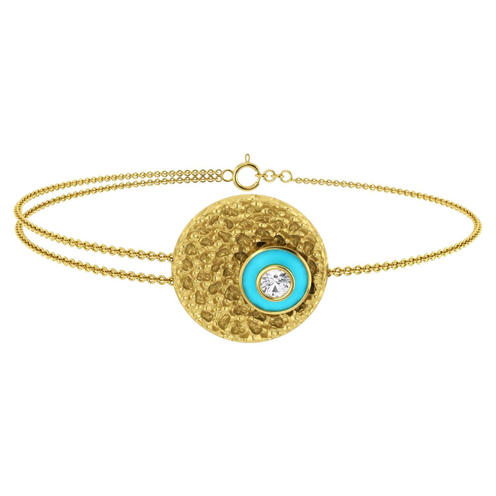 La marque-M White Hammered Bracelet