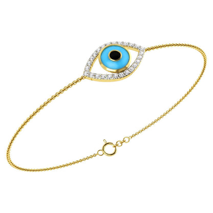 La marque-M Blue Evil Eye Diamond Bracelet
