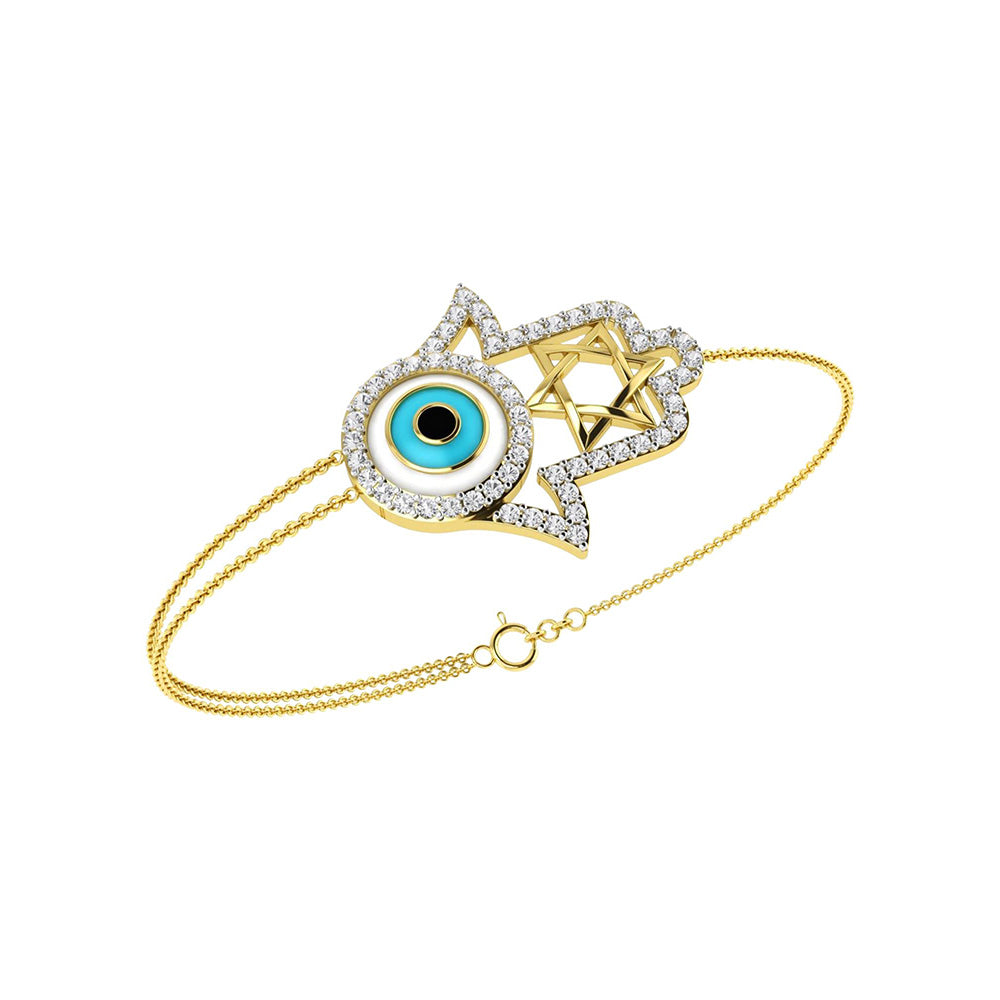 La marque-M Blue Hamsa and Evil Eye Bracelet