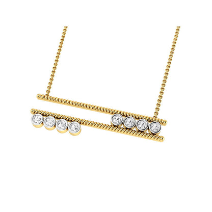 La marque-M White Wheel Of Diamond Necklace