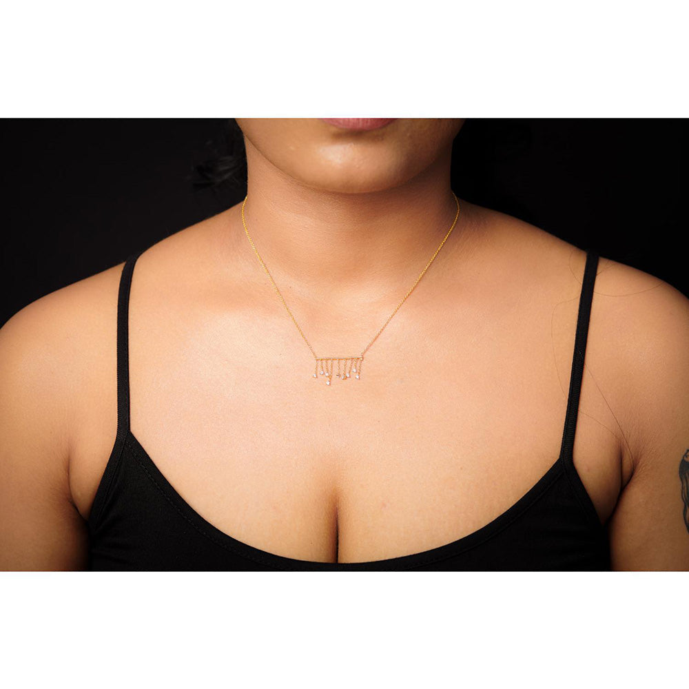 La marque-M White Dancing Diamond Necklace