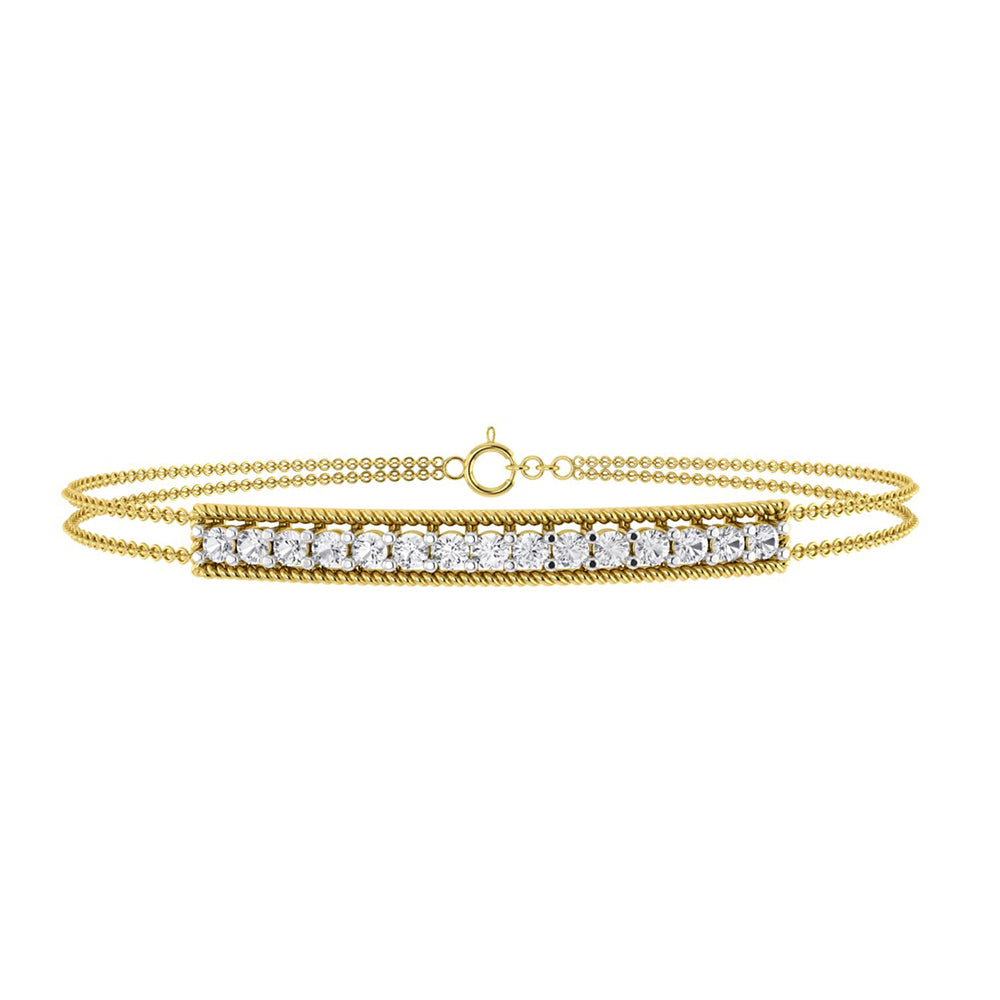 La marque-M White Diamond Bar Wrap Bracelet